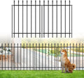 FOREHOGAR Metal Garden Fence 30 in H x 16 ft L, Border Fences Panels Animal Barrier for Dogs, No Dig Garden Fencing for Yard Patio Flower Bed Lawn Outdoor, 8 Panels + 9 Stakes Black