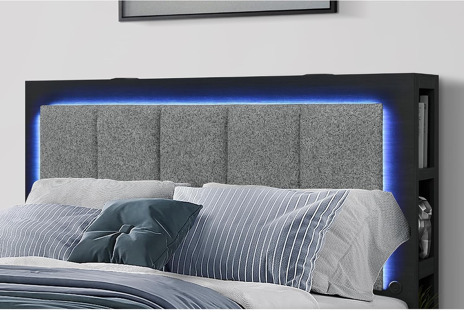 5PC Black Grey Full Bedroom Set FA969