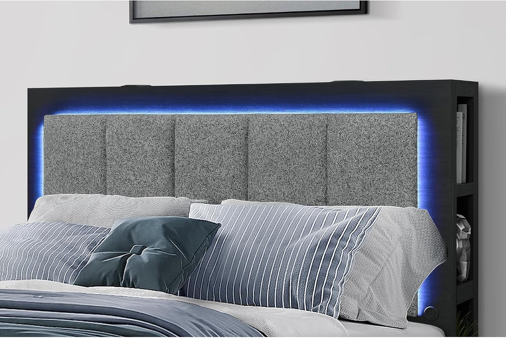 5PC Black Grey Full Bedroom Set