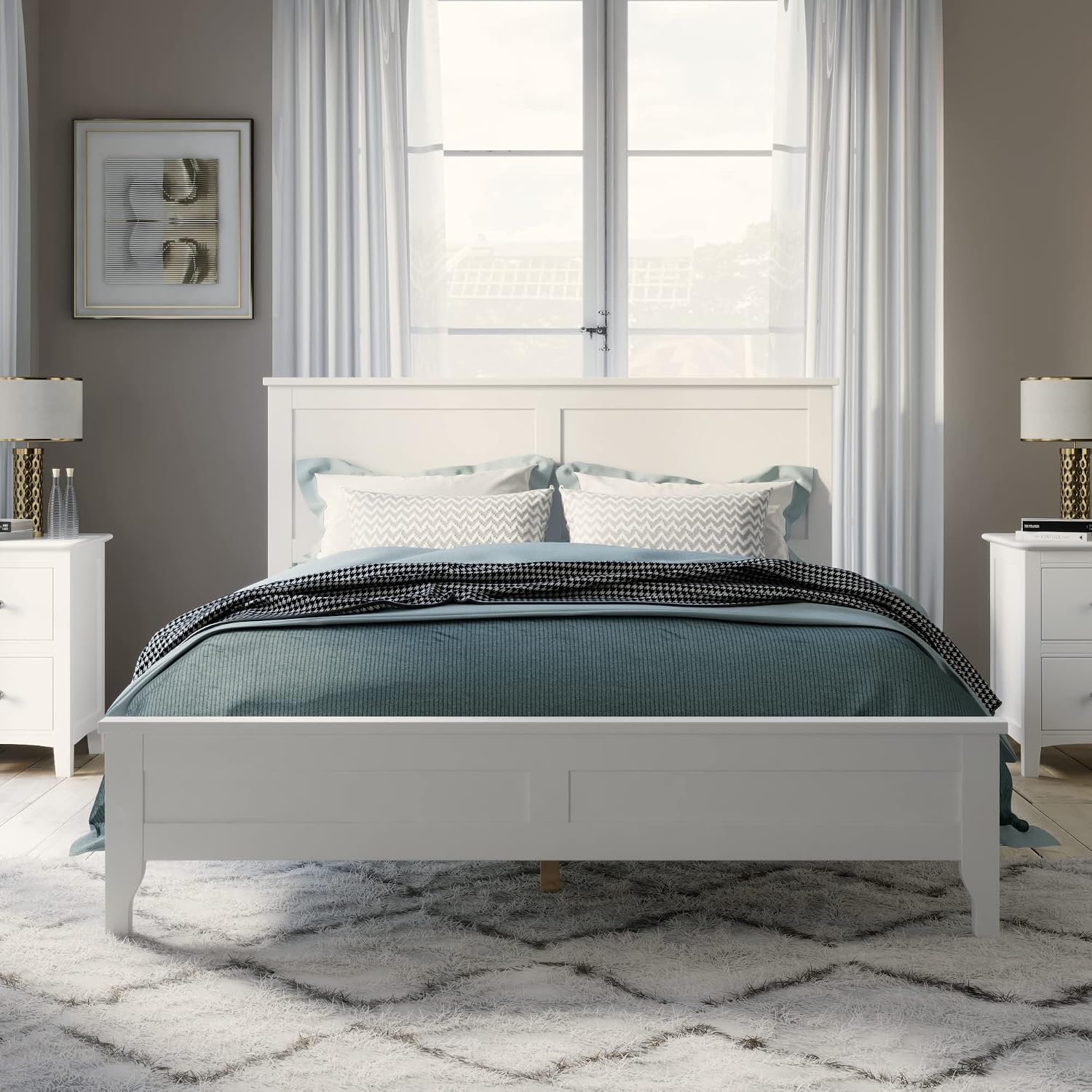White Solid Wood 3 Pcs Full Bedroom Sets (Old SKU:BS315100AAK) BU425