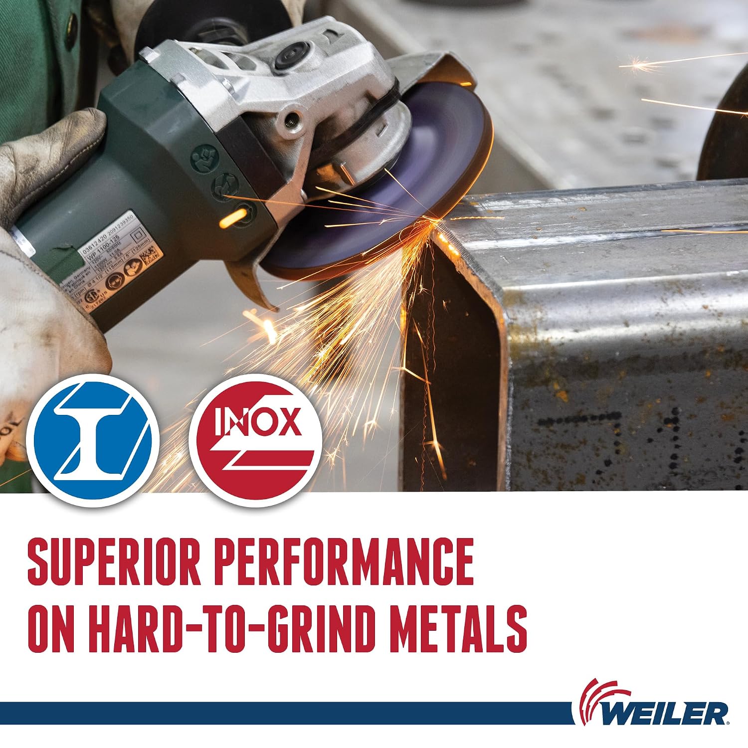 Weiler 58332 7 x 1/4 Tiger Ceramic Type 27 Grinding Wheel CER24R 5/8-11 Nut (Pack of 10)