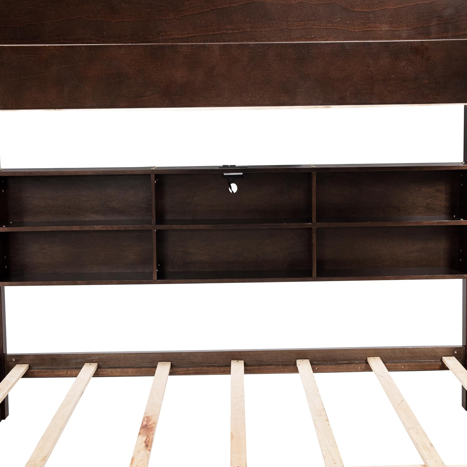 Queen Over Queen Bunk Bed with Built-in Storage Cabinets,Charging Station,Ladder,Safety Guardrails,Solid Pine Wood Bunk Bed for Kids Bedroom