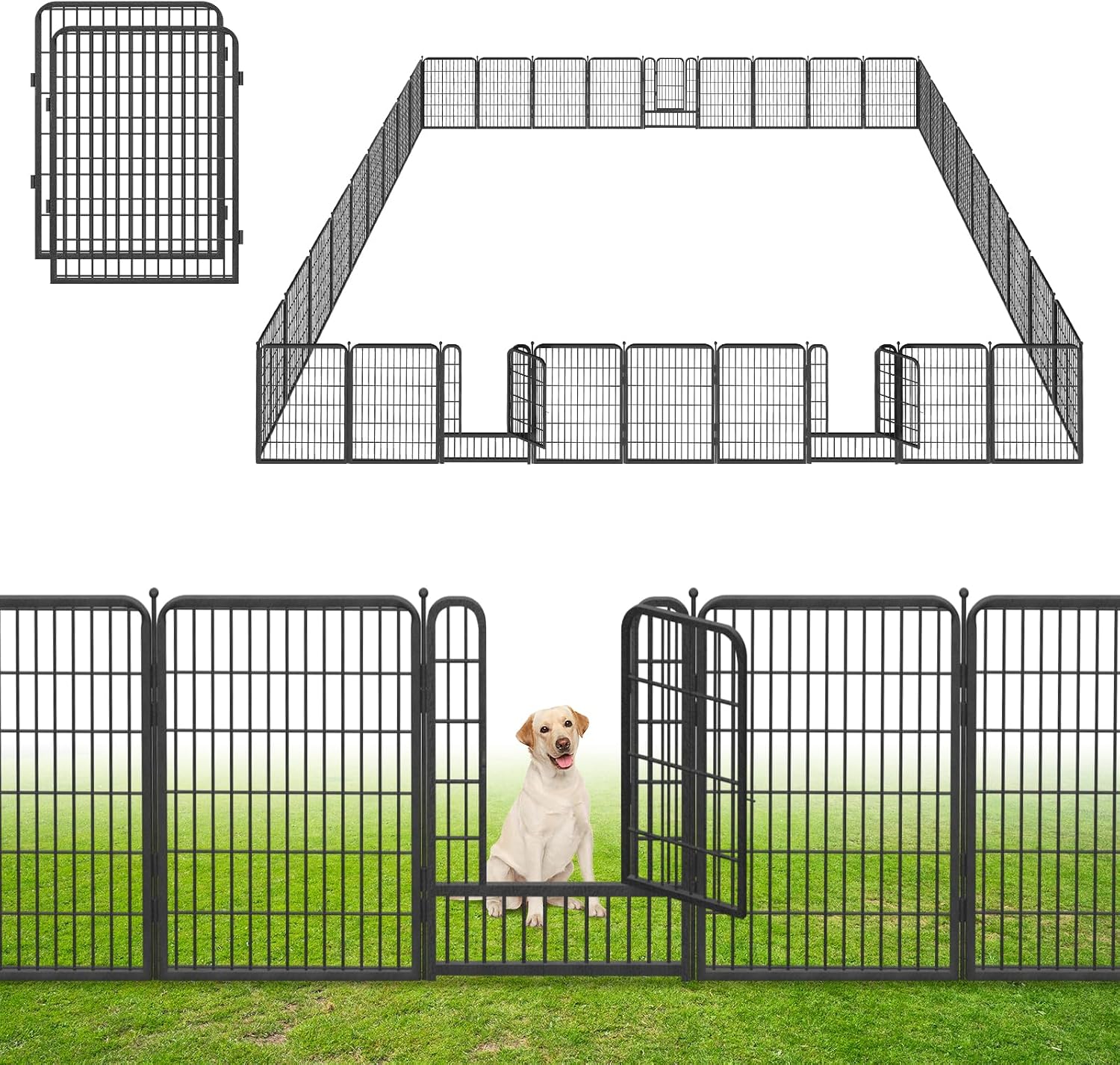 Dog Playpen Outdoor 40inch Dog Fence Outdoor for Yard, 36 Panels Pet Dog Pens Outside Puppy Playpen with Gate for Small/Medium/Large Dogs, Portable Fence for RV Camping, Yard