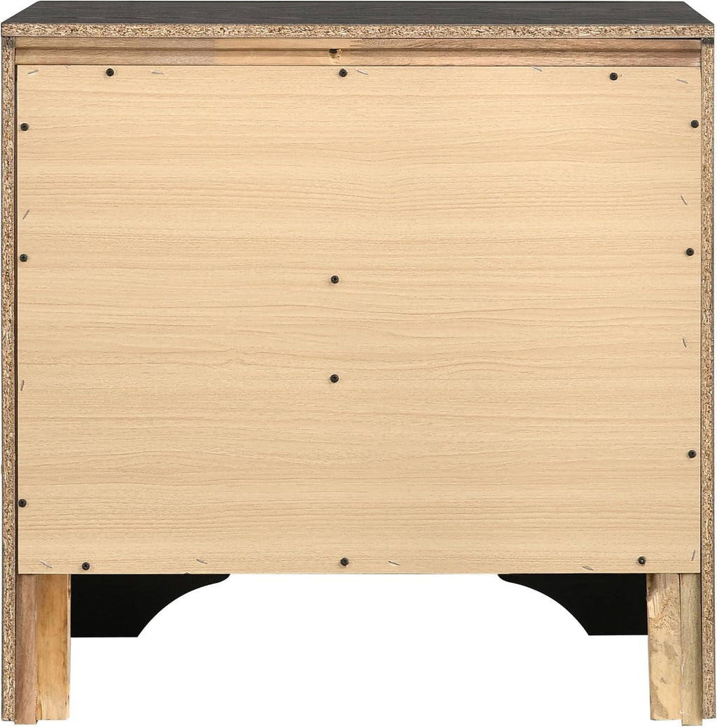 Coaster Home Furnishings Miranda Contemporary Engineered Wood 2-Drawer Bedroom Nightstand Bedside Table Organizer Unit Black 206362