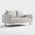 Furniture of America Oriana Contemporary Boucle Loveseat Couch with Back Pillows and Wooden Legs, Comfy Fabric Upholstered Small Sofa for Living Room, Bedroom, Home Office, Off-White