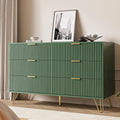 MAISONARIA Green Dresser for Bedroom, Modern Dresser with Gold Metal Handles & Chests of Drawers, Wood Chest of Drawers for Bedroom