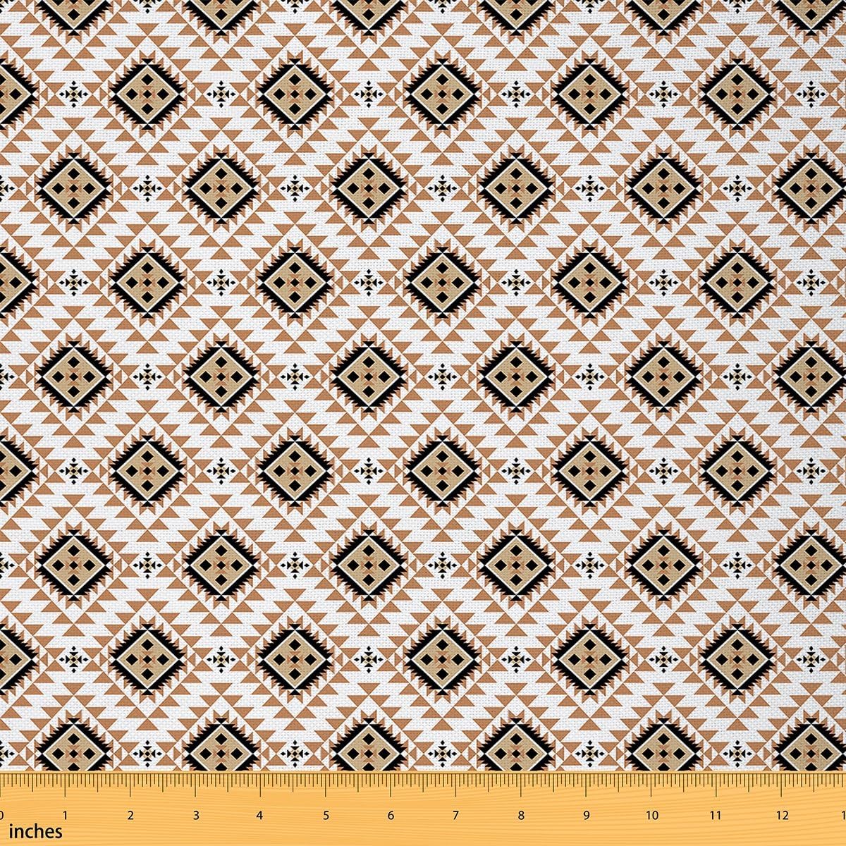 Feelyou Western Aztec Fabric by The Yard 10 Yard Boys Girls Geometric Vintage Upholstery Fabric for Chairs Boho Abstract Pattern for Home DIY Projects,Indoor Decor Aztec Modern Art Soft Flannel