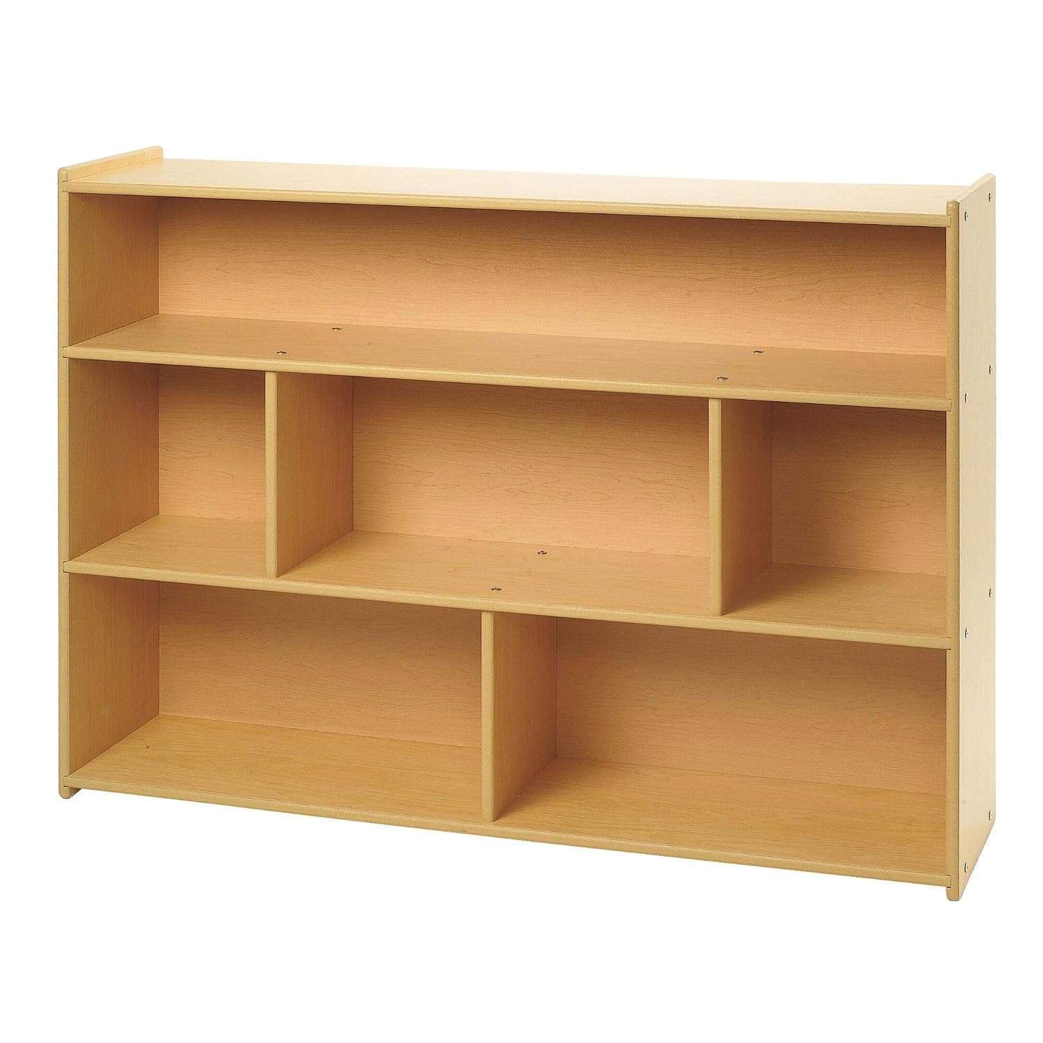 Children's Factory Value Line 3 Shelf Storage, 48' L x 36' H, Kids Bookshelf, Nursery Book Shelves for Classrooms, Playrooms, and Montessori Schools, Natural