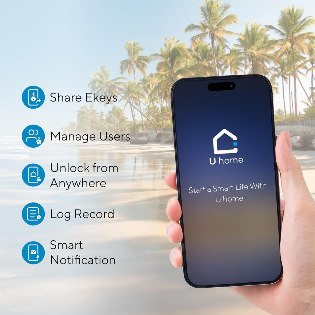 ULTRALOQ 2026 Upgrade Bolt Fingerprint Smart Lock in Black, Biometric Deadbolt with Built-in WiFi, Keyless Entry Door Lock, App Remote Control, 10 Months Battery, IP65 Waterproof, BHMA Grade AAA
