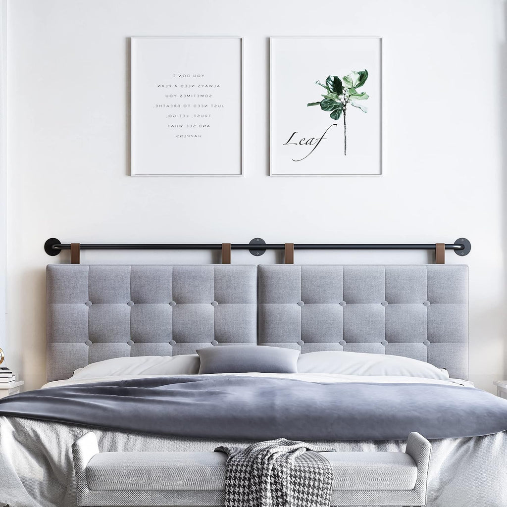 Headboards for Queen Size Bed,Head Board Wall Mounted Headboard with Fine Linen Upholstery and Button Tufting, Adjustable Heigh Headboard for Bedroom(Queen,Grey)
