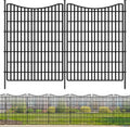 10 Panels No Dig Dog Fence Outdoor for Yard, 48 in (H) x 23.6 ft (L) Animal Barrier Fence Rustproof Metal Wire Panel Border for Dog, Tall Garden Fenceing Panels Temporary Ground Stakes for Yards,Patio