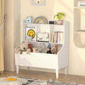 Kids Bookshelf and Toy Storage Organizer，Bamboo Bookcase，Fit for Children's Room, Playroom, Bedroom,Hallway, Kindergarten (White)