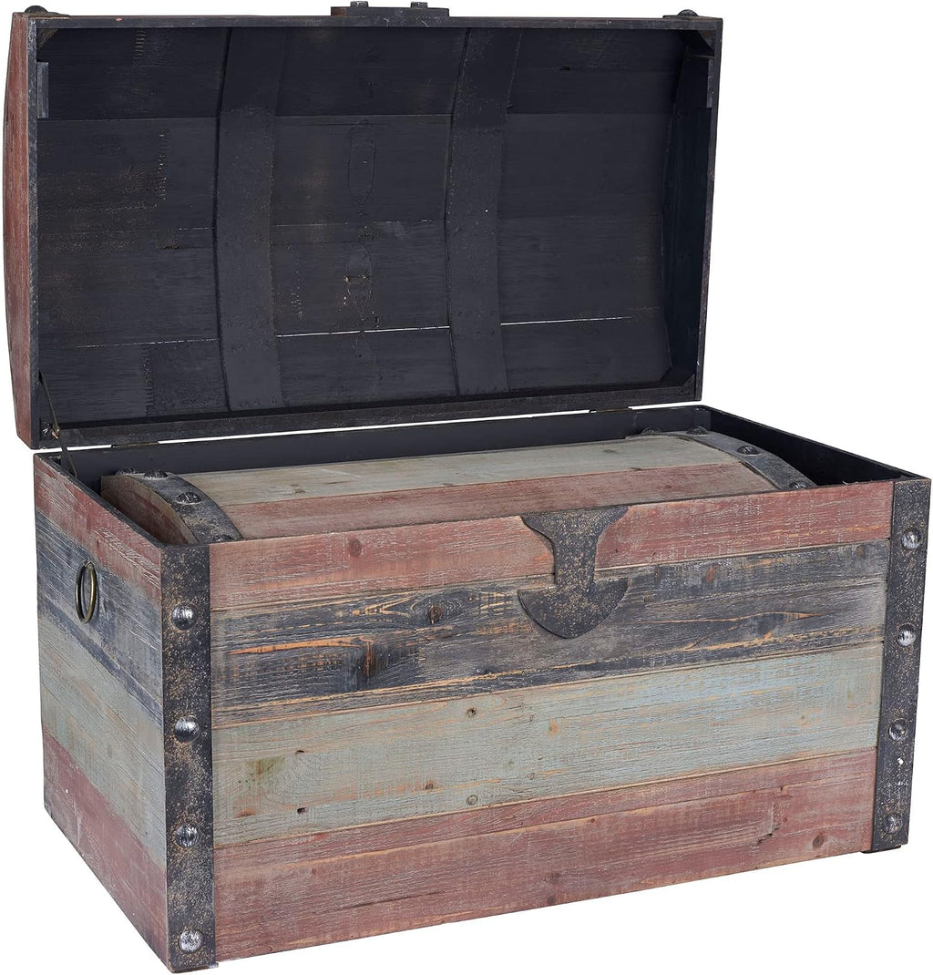 Household Essentials Dome-Top Painted Fir & Engineered Wood Trunk Duo