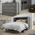 AFI Deerfield Murphy Bed Chest Full w/Charger Grey