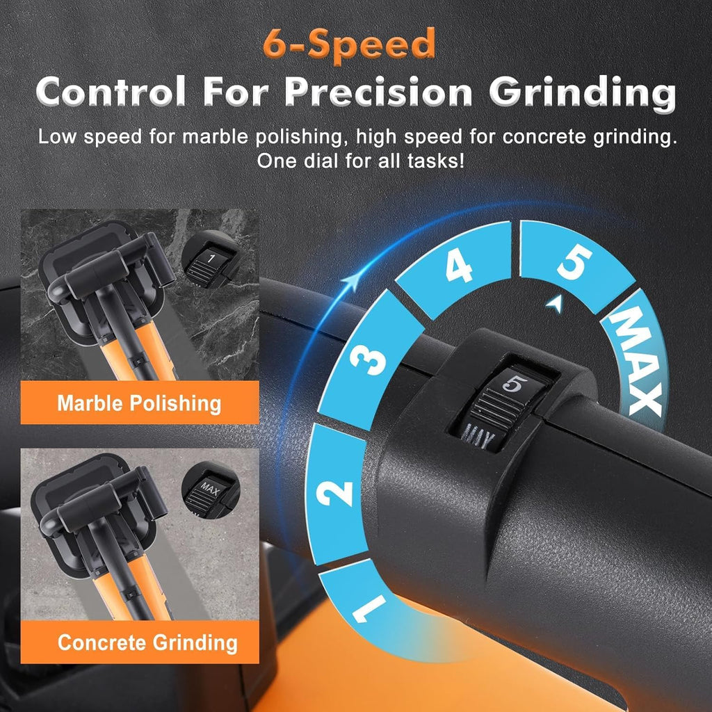 4 Head Concrete grinder Set, 4' Concrete Surface Grinder Floor Grinder, 3800W 0-6000RPM Concrete Surface Planer with Dust Extraction Shroud, Concrete Sander for Grinding Concrete Cement Marble