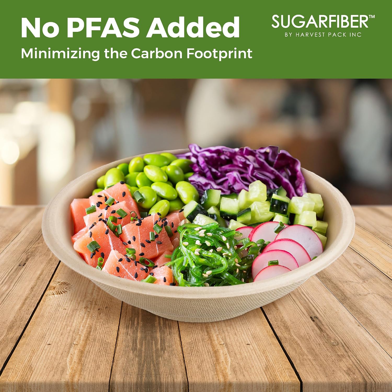 [1000 Count]Sugarfiber by Harvest 22oz Round Compostable Bowls PFAS Free with PLA coating, Heavy-Duty Eco-Friendly Disposable Bagasse Bowl, Sugarcane made plant fibers for Meal Prep