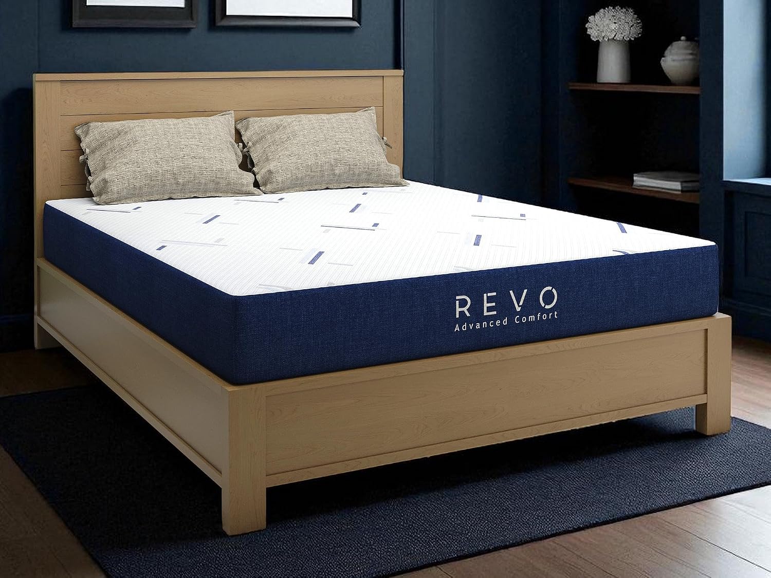 REVO Sleep Gel Memory Foam Mattress, 8-Inch Queen – Cooling, Supportive Gel Foam Mattress for Pressure Relief and Breathable Comfort – Compact Profile, Big Comfort
