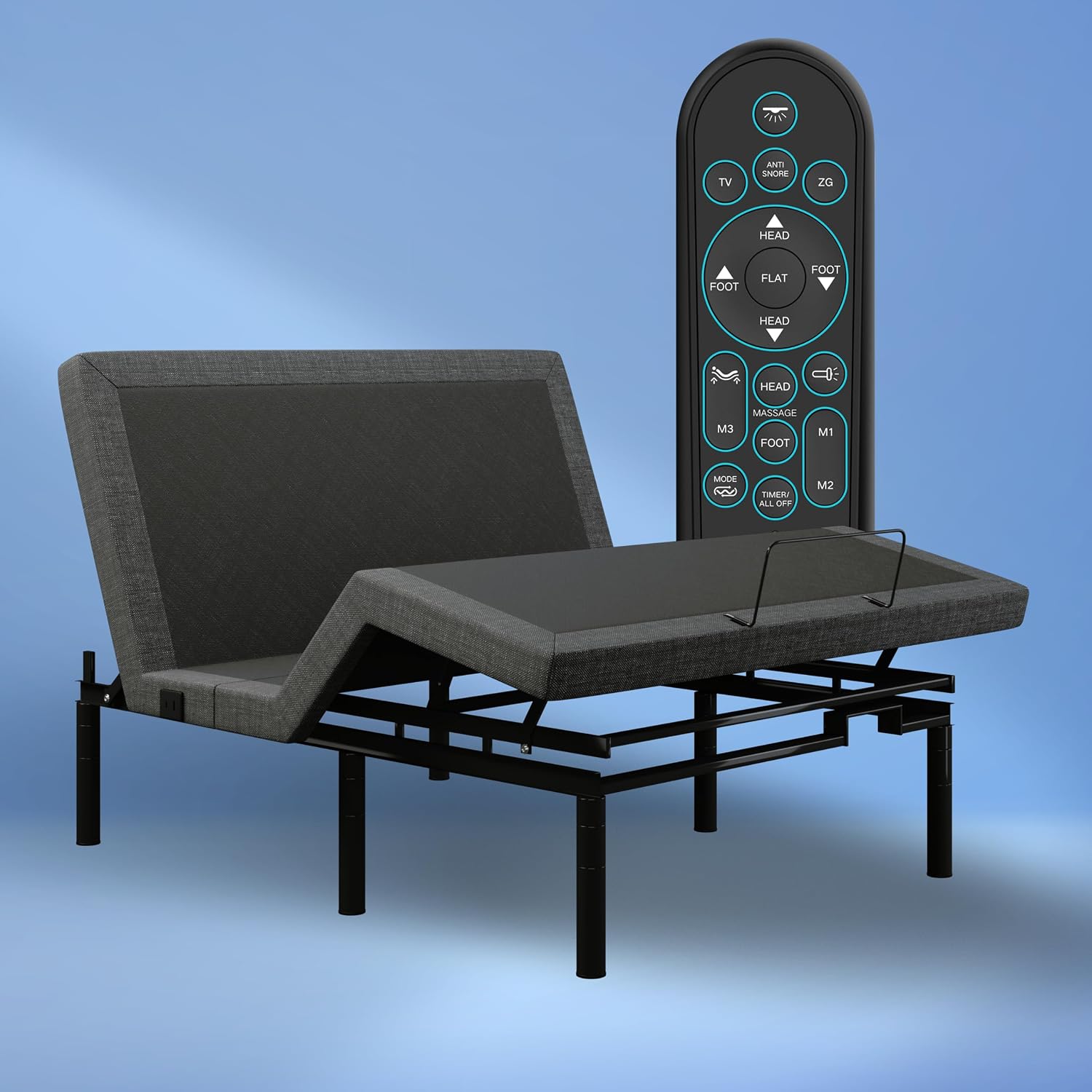 iDealBed 5i Custom Adjustable Bed Frame, Steel, California King, Modern Style, Zero-Gravity, Dual Charger, One Touch Comfort, Programmable Memory, Night Light, Advanced Smooth Motion