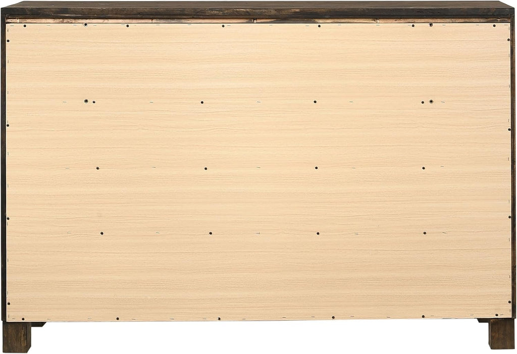 Coaster Home Furnishings Woodmont Farmhouse 58-inch 8-Drawer Bedroom Dresser Clothing Storage Cabinet Wide Chest of Drawers Organizer Unit Rustic Golden Brown 222633