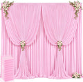 50ft x 12ft Light Pink Backdrop Curtains Wrinkle Free Backdrop Curtain for Wedding Parties Pink Fabric Backdrops Drapes Back Drop Cloth Bridal Shower Stage Curtains Wedding Decorations for Reception