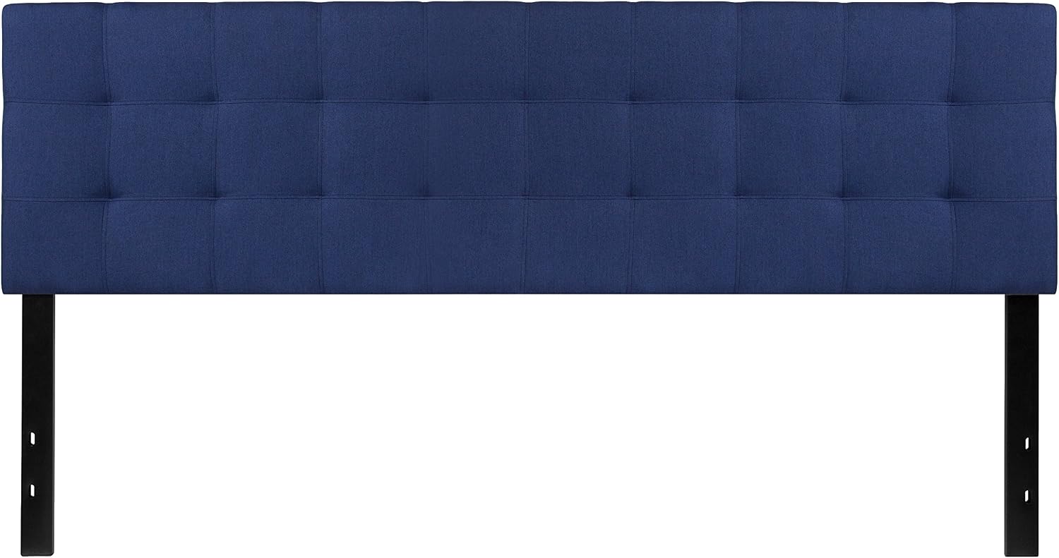 Flash Furniture Bedford Tufted Upholstered King Size Headboard in Navy Fabric
