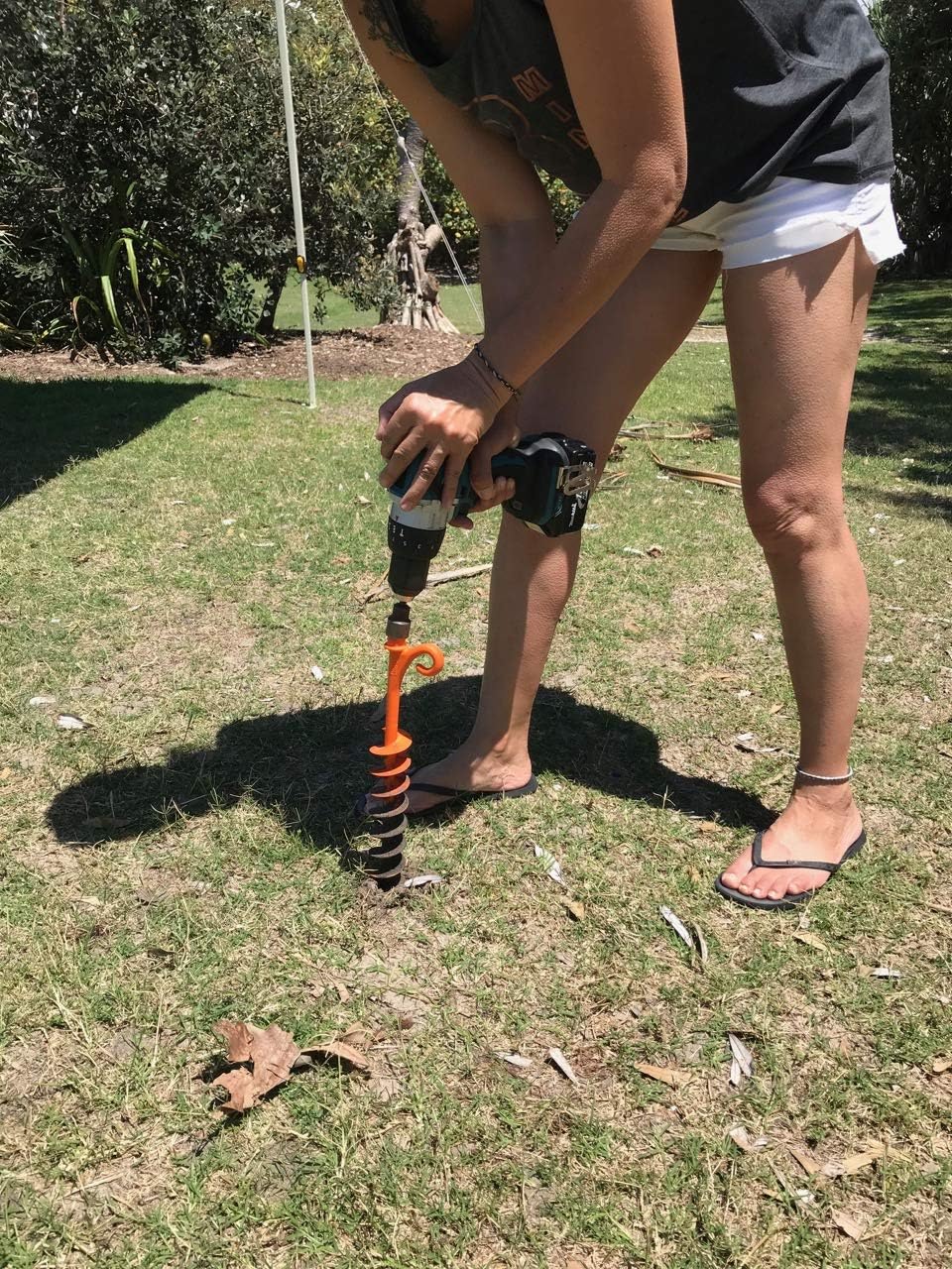 Lite - Orange-Tent Stakes - 15 Piece Tent Stakes for Sand | Tent Stakes | Screw in Earth Ground Anchors for Maximum Grip and Longevity in Soft Surfaces