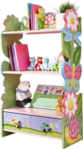 Fantasy Fields Magic Garden Kids 3-Tier Bookshelf & Drawer, Multi