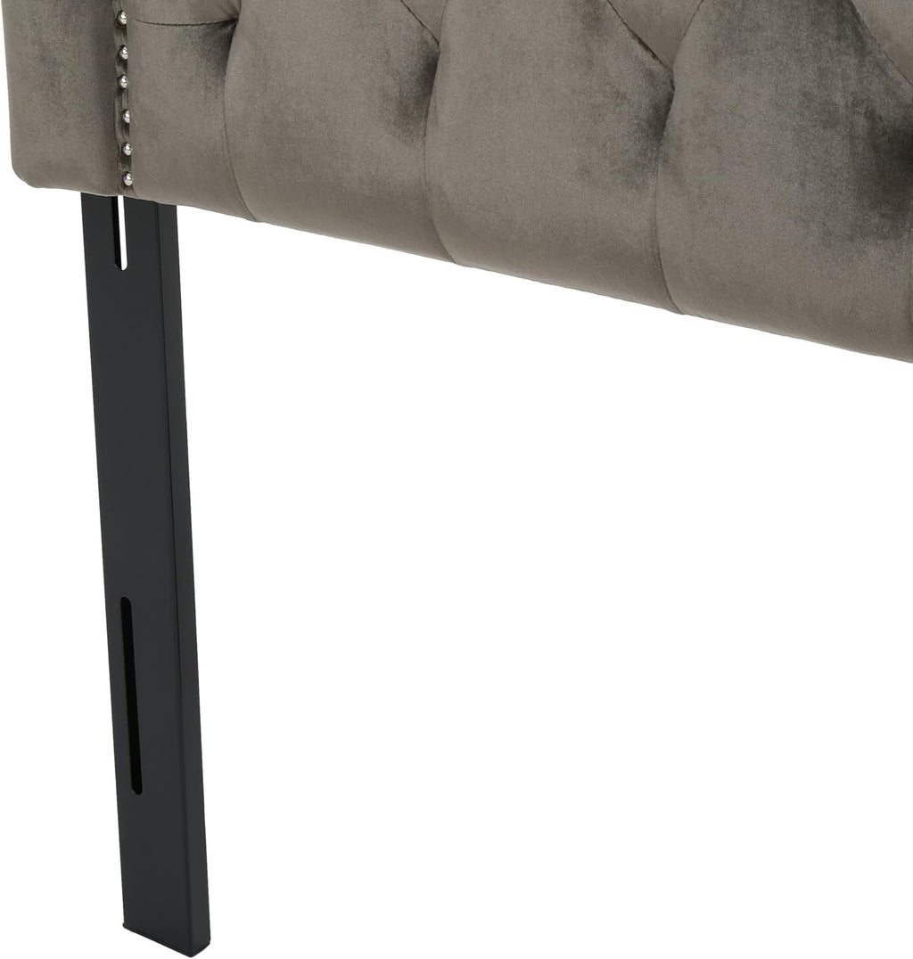 Christopher Knight Home Killian Velvet Headboard, Queen / Full, Grey / Black