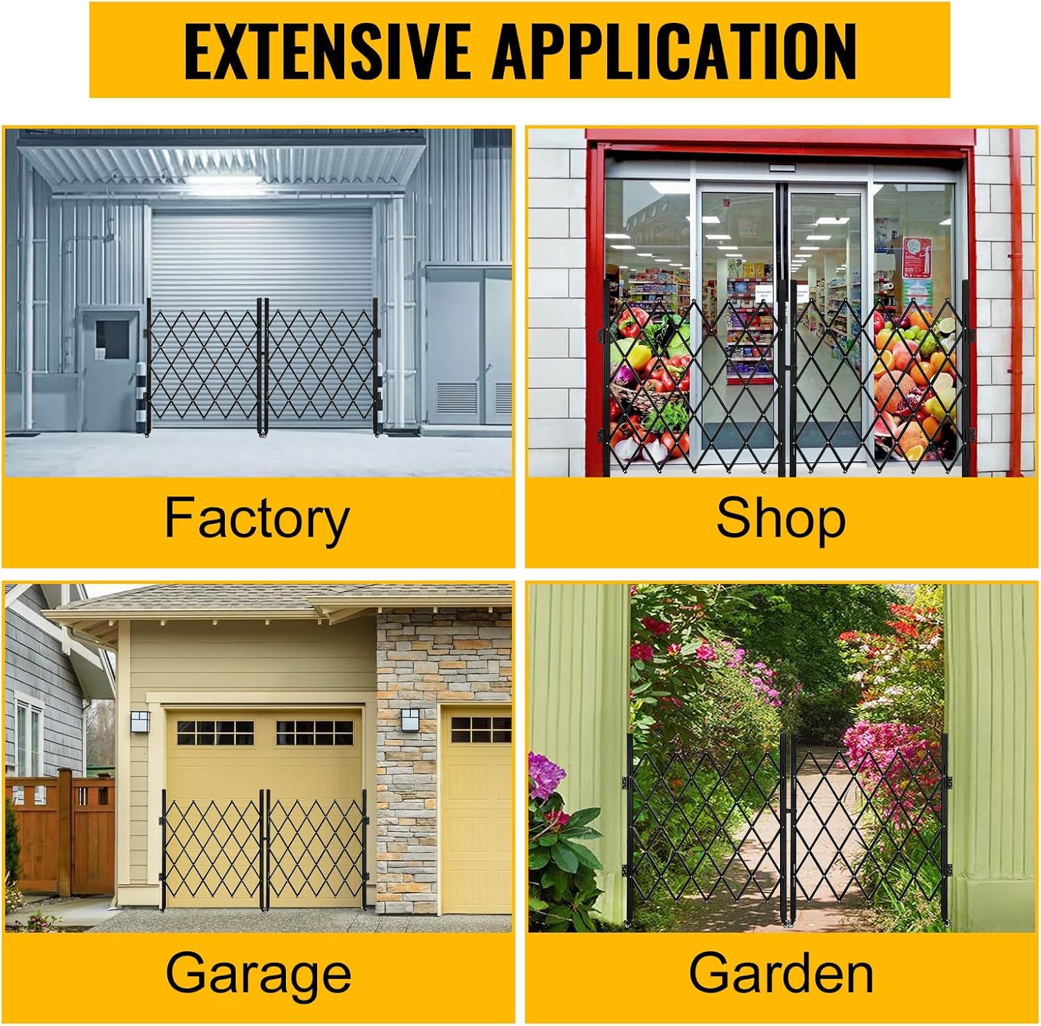 Folding Security Gate Stainless Steel Folding Door Gate Driveway Gate Flexible Expanding Fence Gate Retractable Fence Outdoor Barricade Scissor Gate with Casters (118.11'Wx59.06'H)