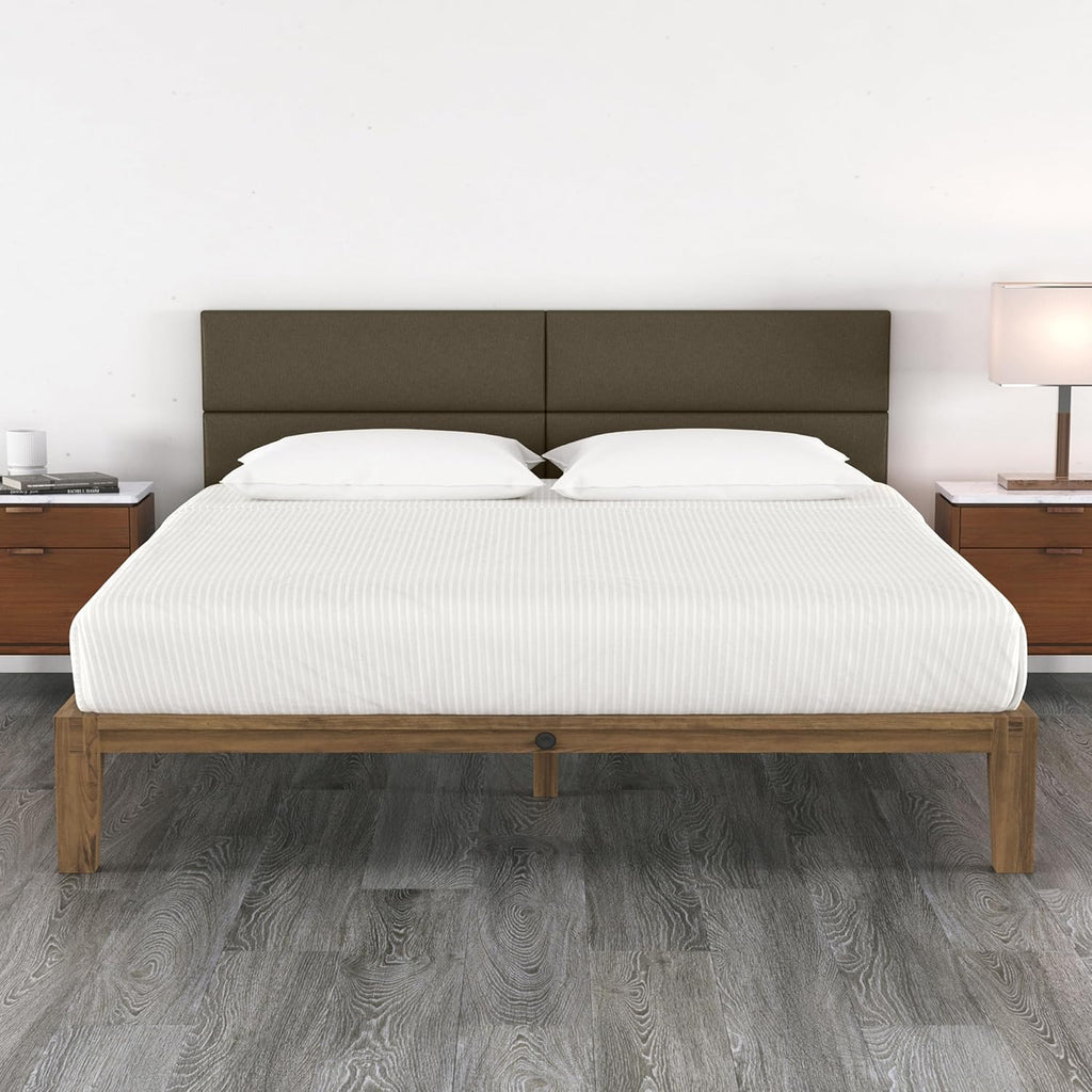 Jaxx Panelist Modern Padded Headboard – Set of 4 Wall Mounted Panels (Each 11.25' x 38') - King, Vegan Leather, Thunder Grey