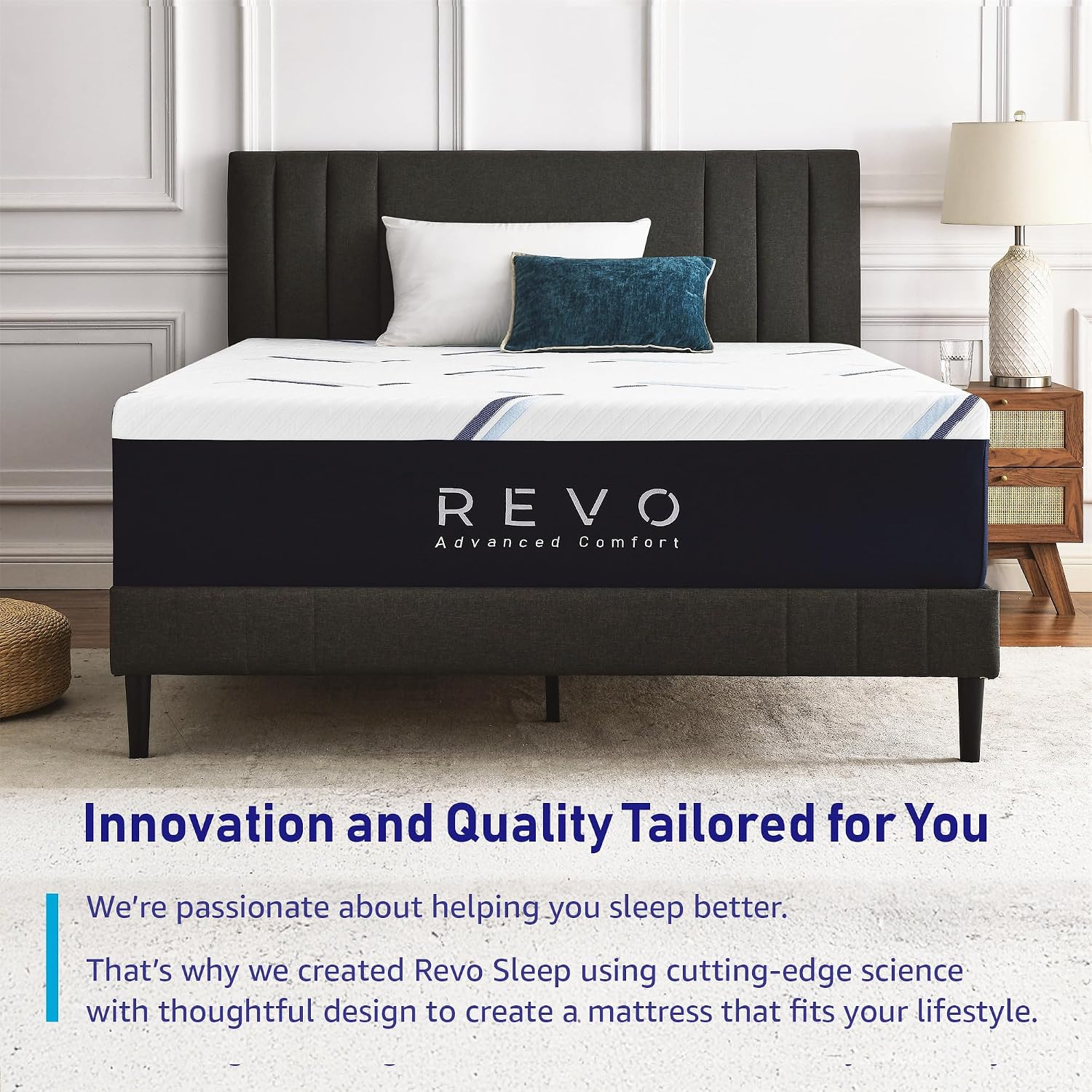 REVO Sleep Gel Memory Foam Mattress, 12-Inch Twin XL – Cooling Mattress with Gel Foam Support and Pressure Relief – Comfortable Sleep Surface for Dorms or Small Spaces