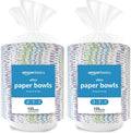 Amazon Basics Ultra Paper Bowls, 20 Oz, Disposable, 1080 Count (8 packs of 135), White (Previously Encore)