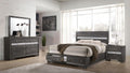 Traditional Style Full 4 Piece Storage Bedroom Set Made with Wood in Gray