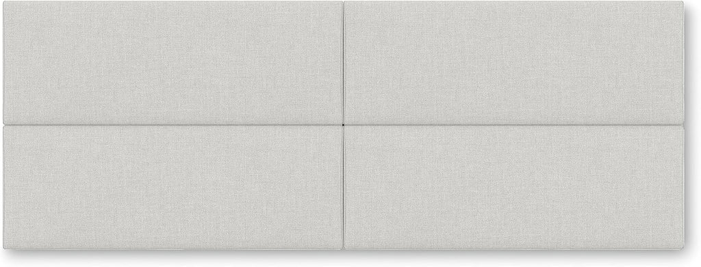 Jaxx Panelist Modern Padded Headboard – Set of 4 Wall Mounted Panels (Each 11.25' x 30') - Queen, Limestone Grey Microvelvet