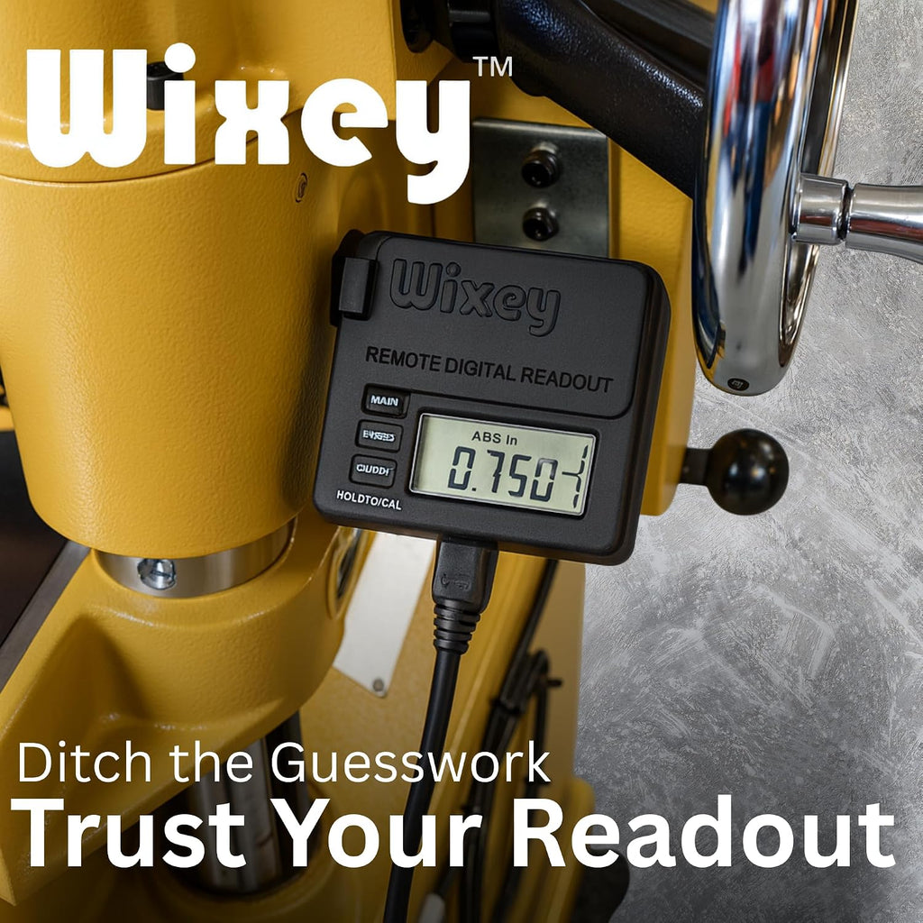 WR550 Wixey Digital Readout with Remote LCD Display - Precision Thickness 12'' Height Measuring Calipers for Planer, Drum Sander, & Wide Belt Sander - 0.002' Accurate Digital Callipers for Measuring