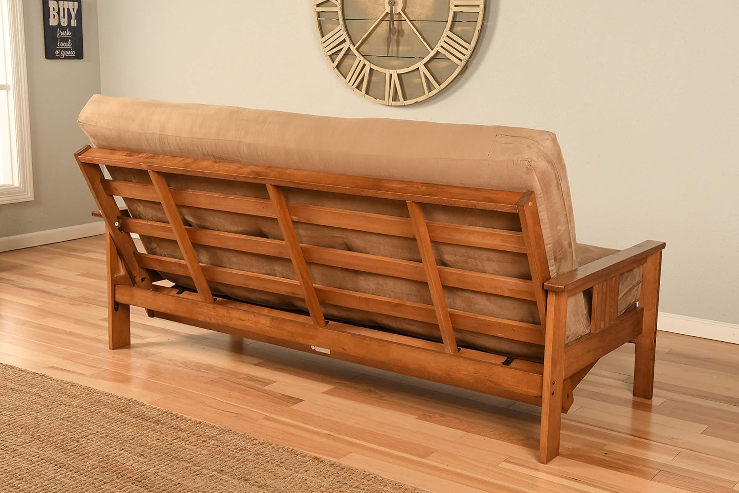 Kodiak Furniture Monterey Futon Set with Storage Drawers, with Barbados Base and Peter's Cabin Mattress