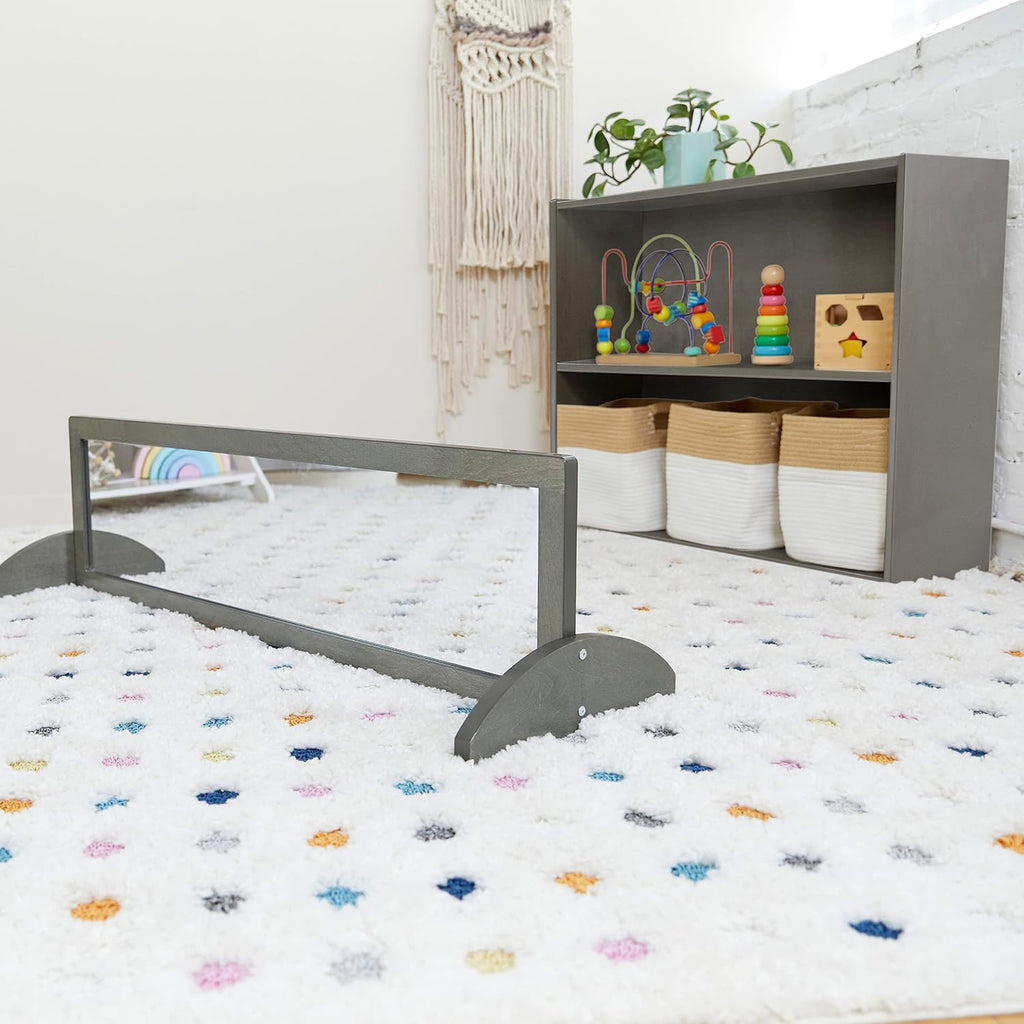 ECR4Kids Birch Streamline 2-Shelf Storage Cabinet, 30in High, Classroom Furniture, Grey Wash