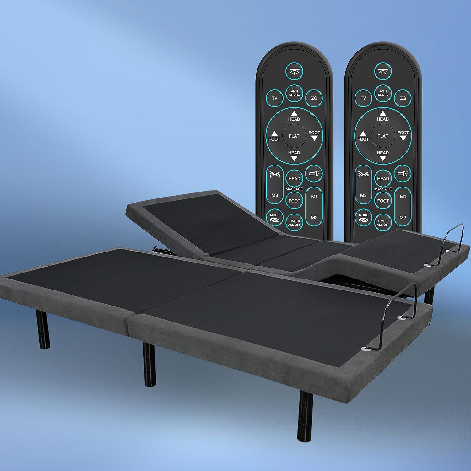 iDealBed 5i Custom Adjustable Bed Base, Wall Hugger, Massage, Zero-Gravity, Dual USB Charger, One Touch Comfort, Programmable Memory, Night Light, Advanced Smooth Silent Motion (Split King)