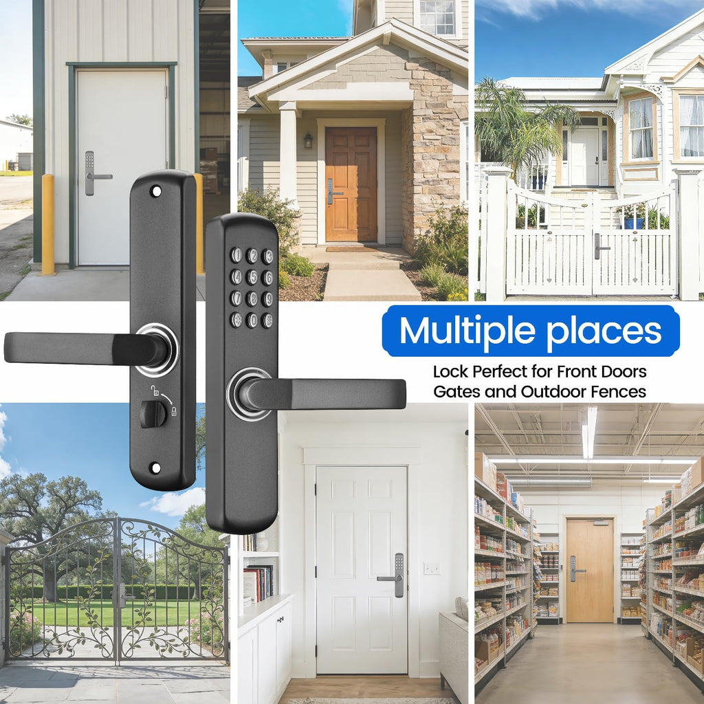 MUTEX Mechanical Door Lock MX230G - Both Keyless Keypad or Mechanical Key Entry, Water & Heat/Fire Proof, 100% Mechanical, Good for Indoor & Outdoor (2026 New Version)