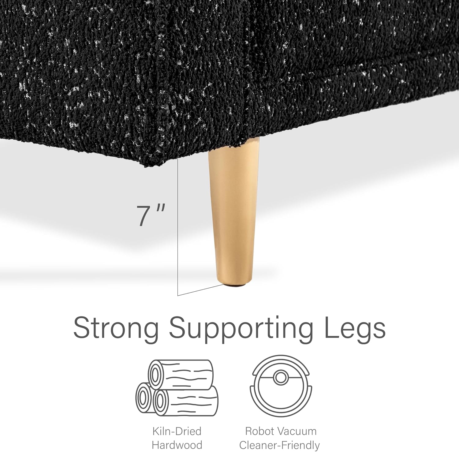 Furniture of America Oriana Contemporary Boucle Fabric 3-Piece Sofa Set with Back Pillows and Wooden Legs, Accent Furniture Sets for Living Room, Home Office, Bedroom, Lounge, Black