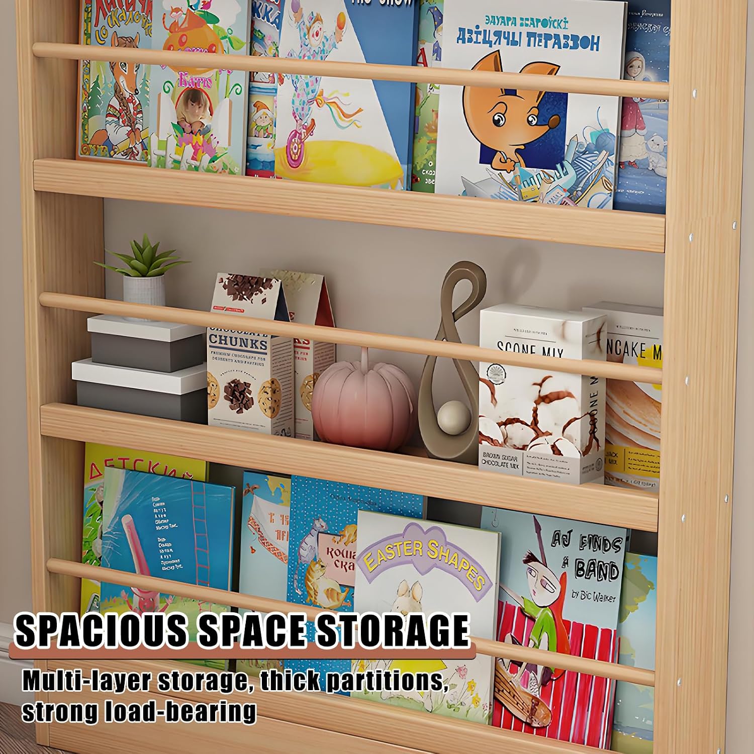 Behind Door Bookshelf,Toddler Bookshelf,Storage Cabinets,Organizer for Toys and Books,for Living Room, Children's Room, Study Room, etc. (A, 23.6' x 3.9' x 70.1')