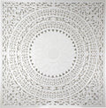 Queen Headboard Panels 59x59 in, Seruni White Hand Carved, Made in Bali Indonesia, Wall Mounted Behind Bed, 4 Panels + Hardware