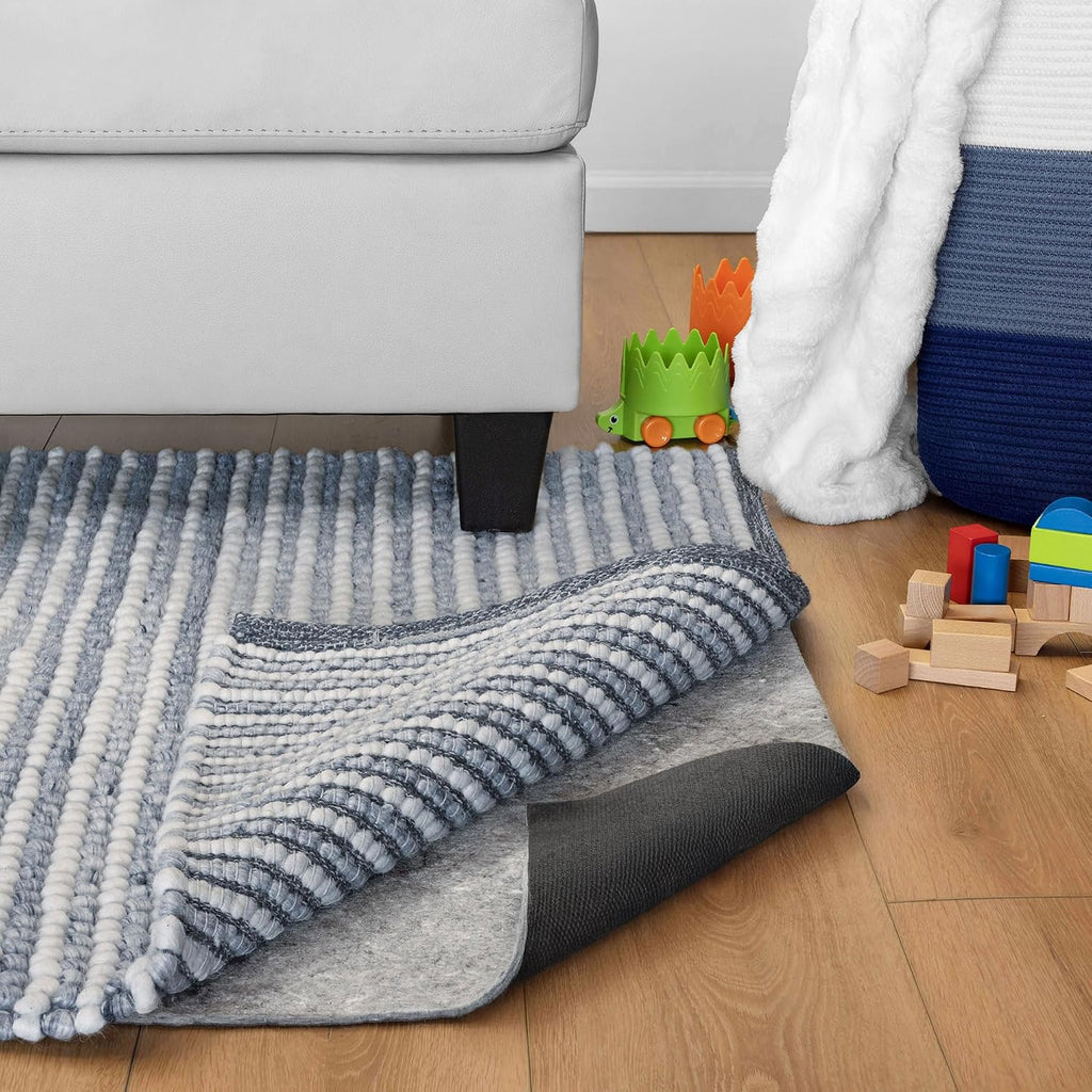 RUGPADUSA - Dual Surface - 12' Square - 1/4' Thick - Felt + Rubber - Non-Slip Backing Rug Pad - Safe for All Floors