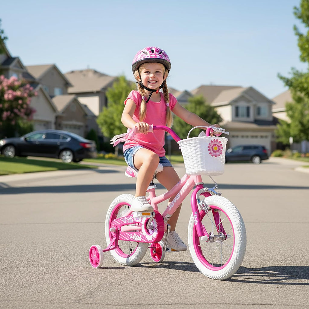 JOYSTAR Girls Bike for Toddlers and Kids Age 3-10 Years, 12 14 16 20 Inch Kids Bike with Training Wheels and Handbrakes, 20 Inch Bike with Kickstand, Multiple Colors