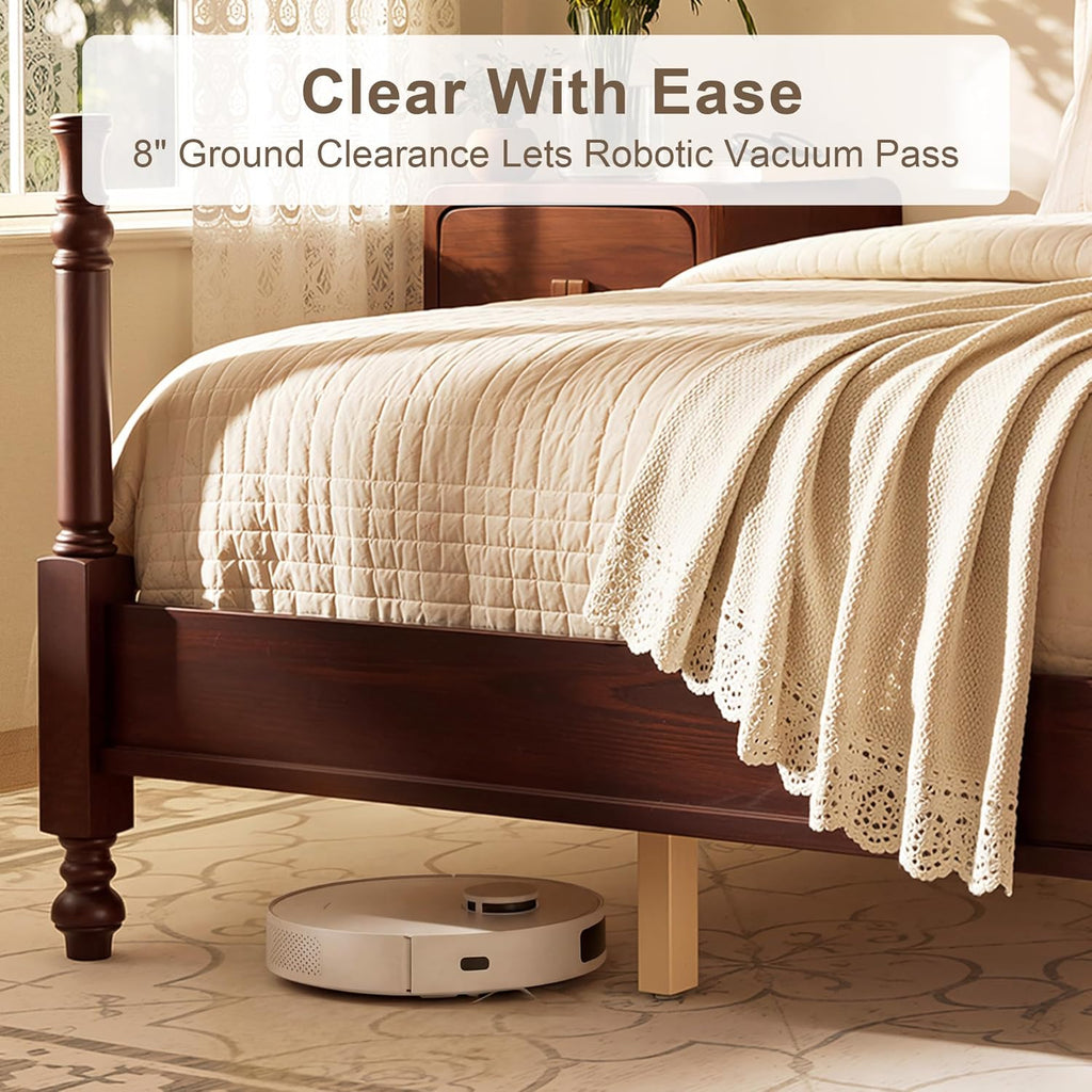 Merax Vintage Wood Spindle Post Bed with Headboard, Full Size Traditional Platform Bed Frame/No Box Spring Needed/Easy Assemble, Dark Walnut