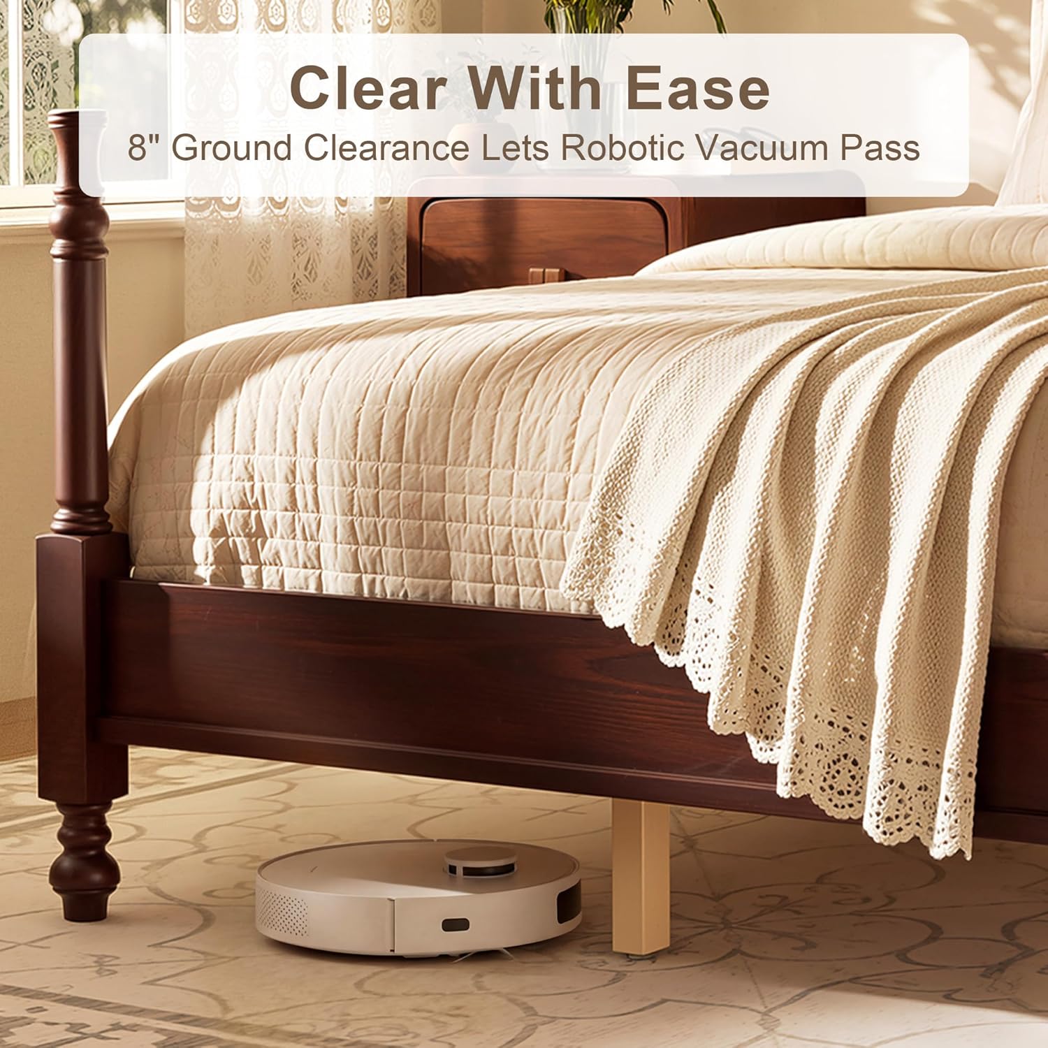 Merax Vintage Wood Spindle Post Bed with Headboard, Full Size Traditional Platform Bed Frame/No Box Spring Needed/Easy Assemble, Dark Walnut