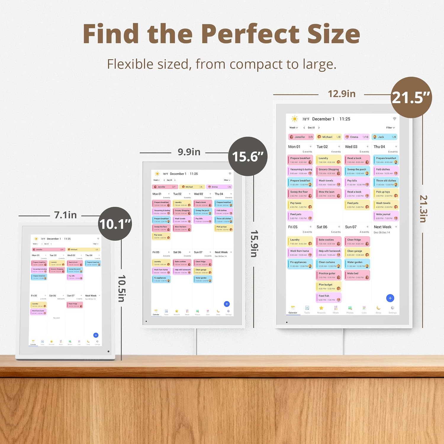 Dragon Touch 21.5 inch Digital Calendar Chore Chart – Interactive Touchscreen, Smart Family Planner, Hearth Display Desk Digital Calendar Seamless Scheduling
