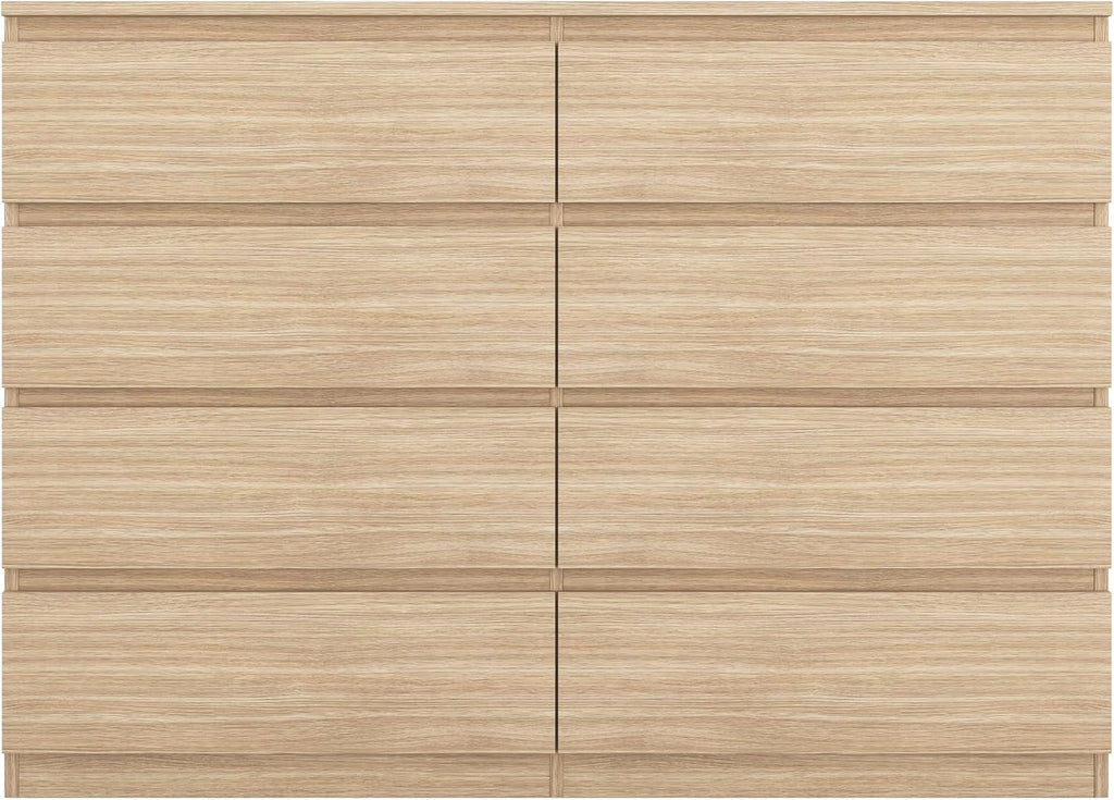 8 Drawer Dresser for Bedroom,Modern Deep Drawer Dresser with No-Handle Design,Storage Wood Chest of Drawer,Storage Organizer Furniture for Closet,Hallway