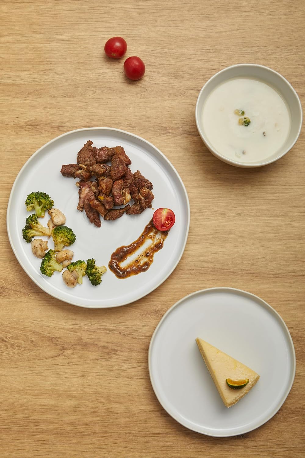 FOBENTA 18-Piece Fog White Ceramic Plates and Bowls Set,Minimalist Dinnerware Sets for 6 – Artful Dish Set for Serene Dining & Everyday Aesthetic