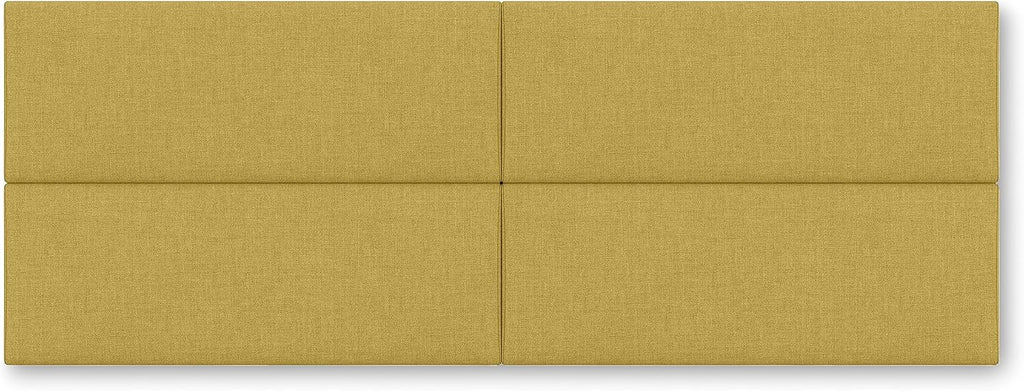 Jaxx Panelist Modern Padded Headboard – Set of 4 Wall Mounted Panels (Each 11.25' x 30') - Queen, Amber Gold Microvelvet